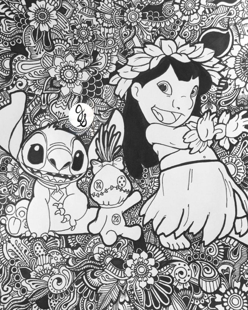 Coloriage Mandala Disney Stitch 123Dessins Source 1 Des Dessins