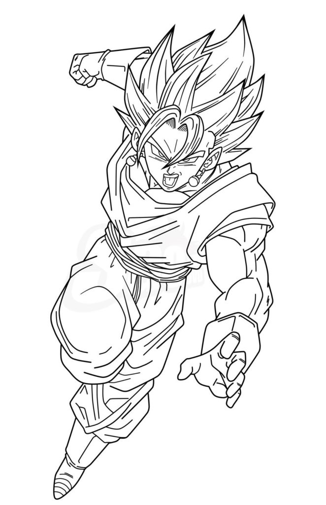 Coloriage Dragon Ball Super Goku Ultra Instinct A Imprimer 123Dessins