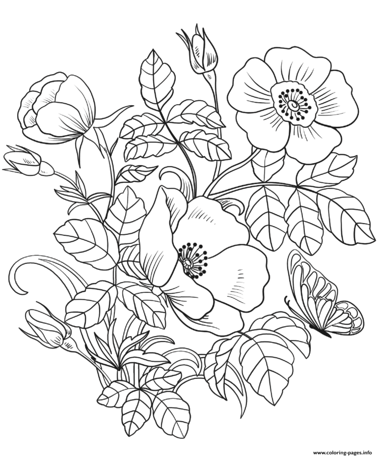 Coloriage Fleurs Printemps Imprimer Dessins Source Des