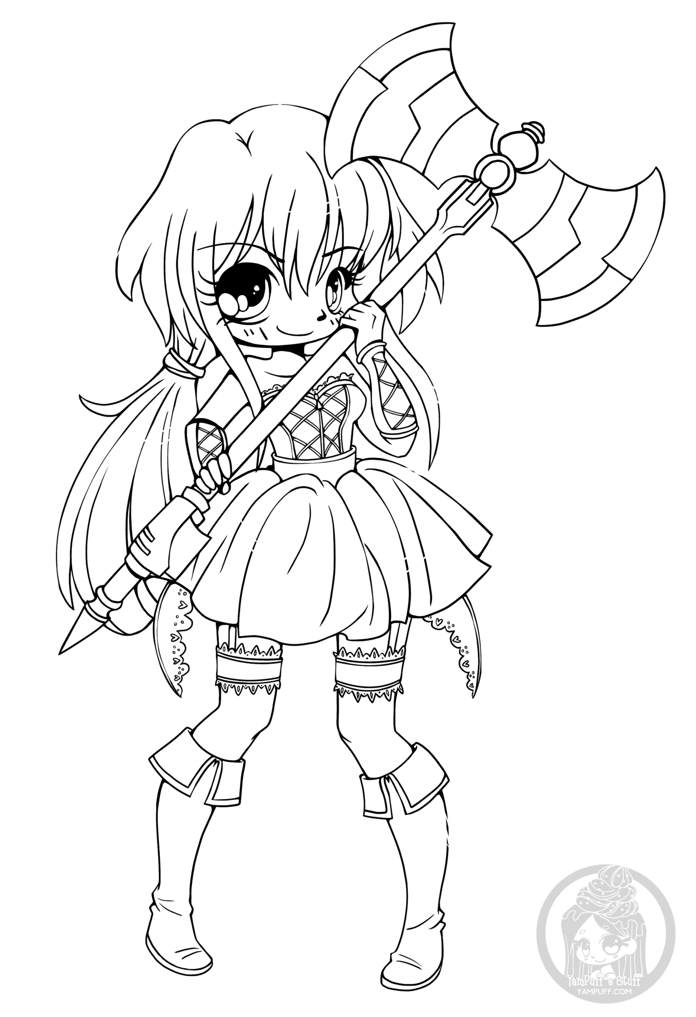 Coloriage Manga Coloriage Manga Kawaii Fille