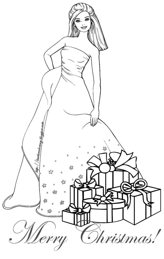 coloriage barbie coloriage barbie noel a imprimer gratuit