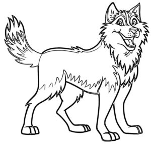 coloriage chien husky à imprimer de la catégorie coloriage chien