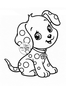 coloriage de bébé chien mignon de la catégorie coloriage chien