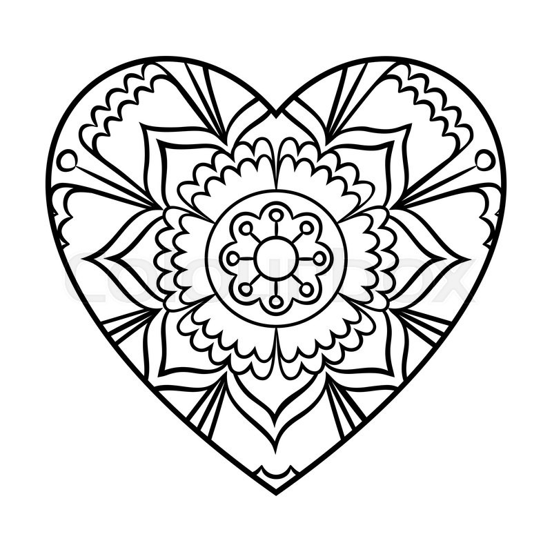 coloriage coeur  coloriage coeur mandala