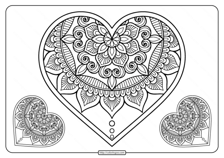 coloriage à imprimer coeur et fleurs – 123Dessins | Source #1 des