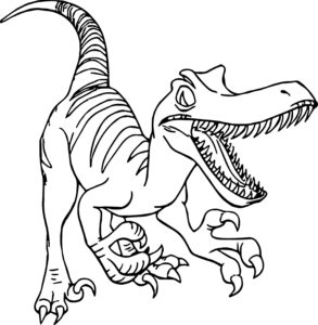 coloriage dinosaure velociraptor de la catégorie coloriage dinosaure