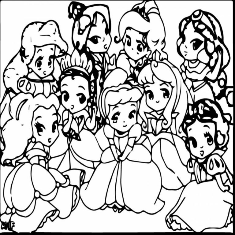 coloriage disney  coloriage disney princesse kawaii