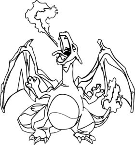coloriage pokemon mega dragon feu de la catégorie coloriage dragon