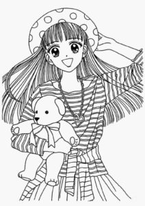 coloriage fille ado manga de la catégorie coloriage fille