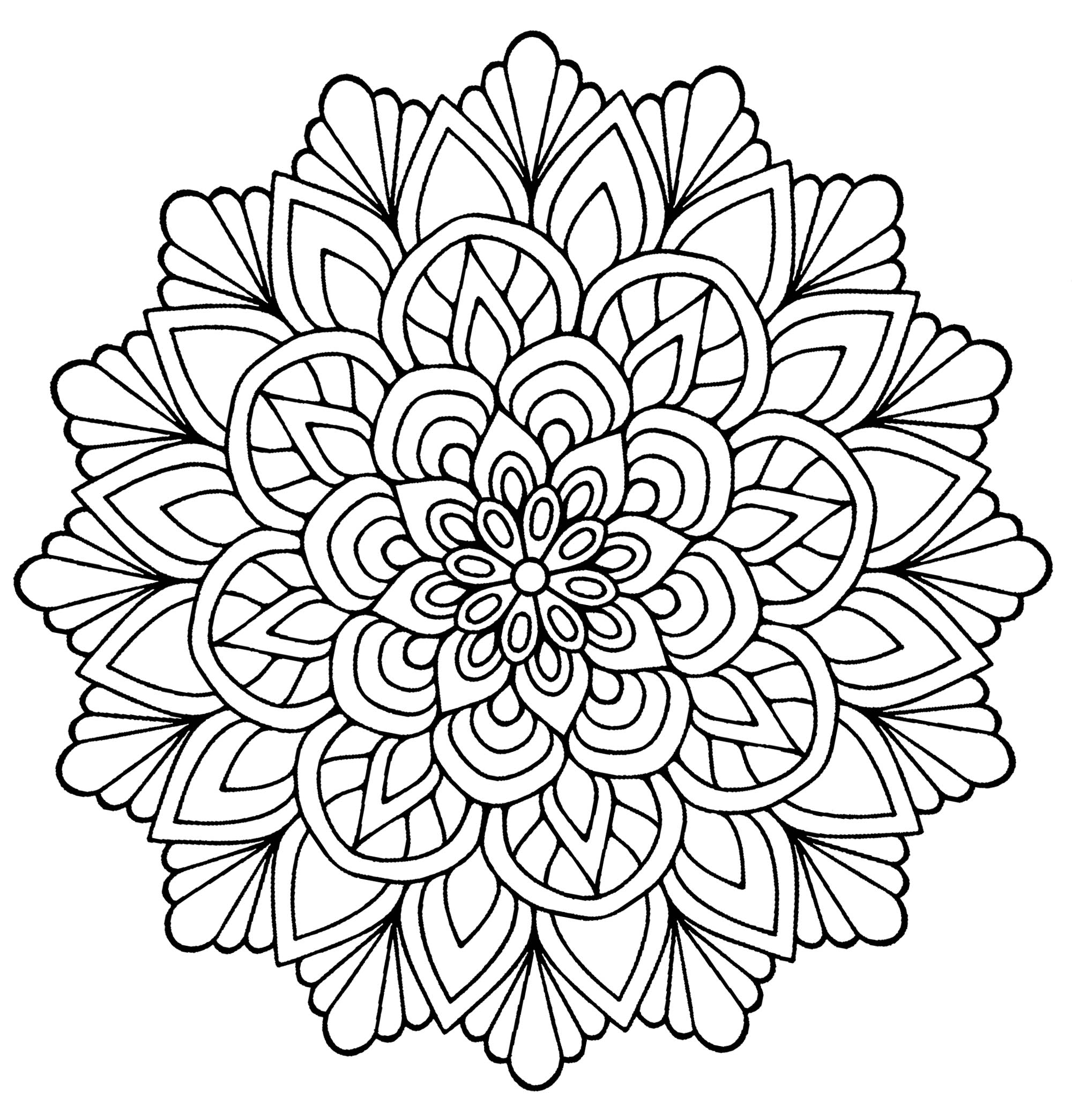 coloriage mandala fleur facile de la catégorie coloriage fleur