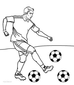 dessin à colorier footballeur de la catégorie coloriage foot