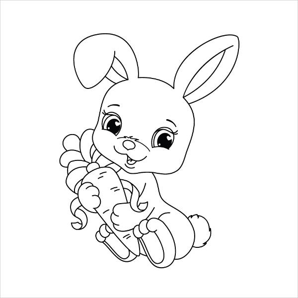coloriage bébé lapin trop mignon de la catégorie coloriage lapin