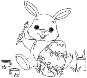 coloriage lapin de paques de la catégorie coloriage lapin