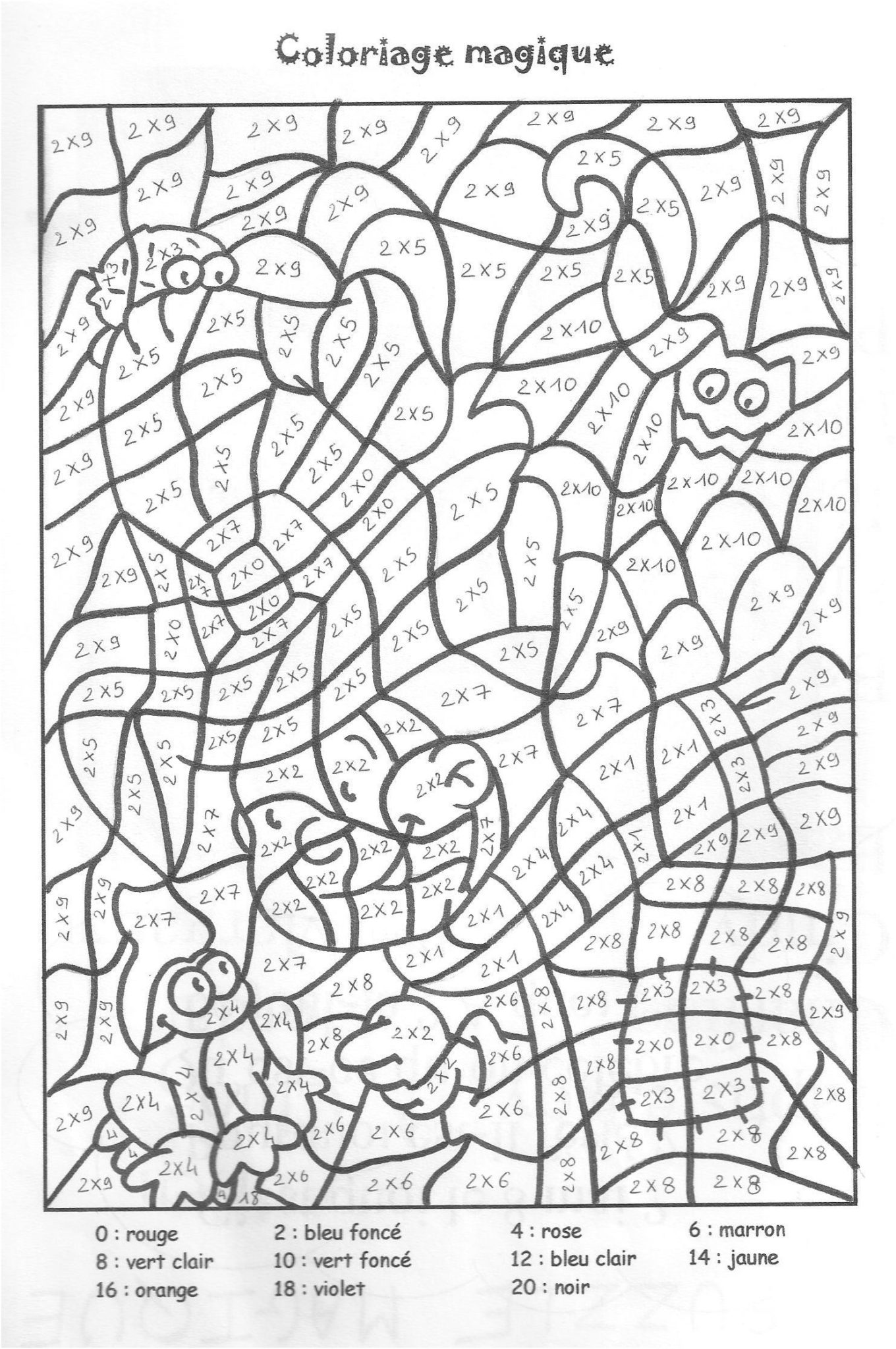 Coloriage magique ce2 multiplication table de 2 123dessins source