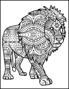 coloriage mandala animaux lion à imprimer de la catégorie coloriage mandala