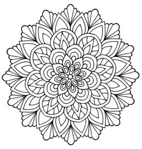 coloriage mandala facile fleur de la catégorie coloriage mandala