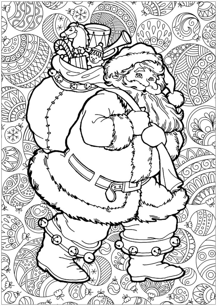 coloriage mandala - coloriage mandala pere noel