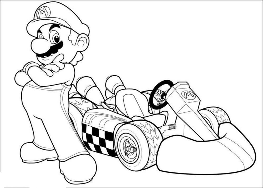 coloriage mario  coloriage de mario kart 7 a imprimer gratuit