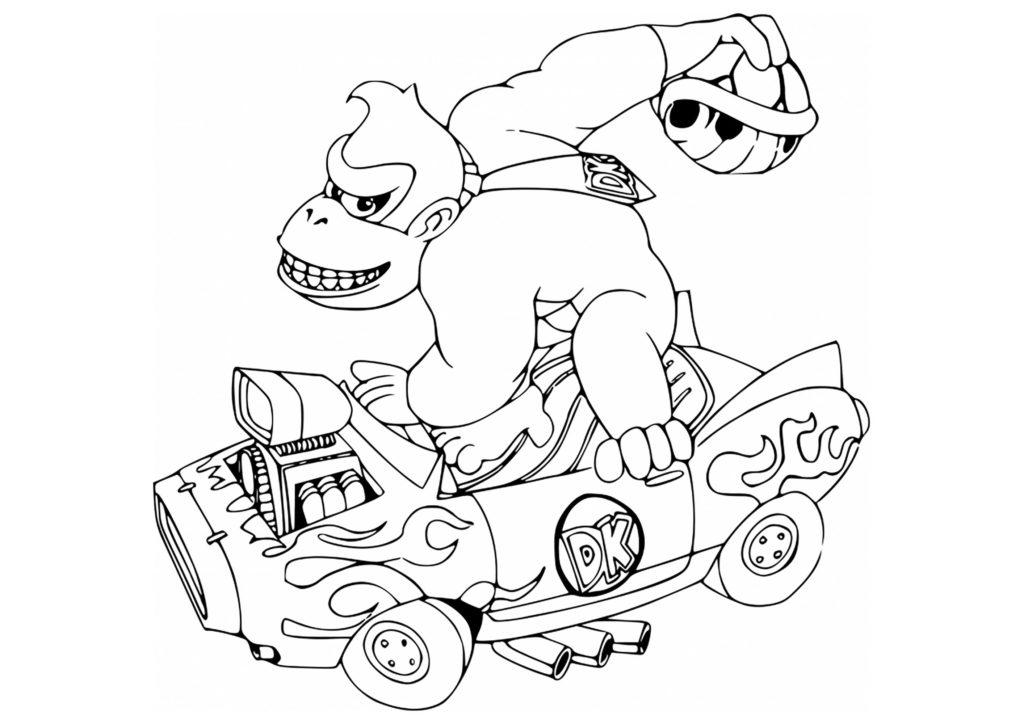 coloriage mario  coloriage mario kart objet