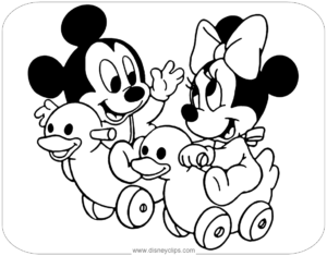 coloriage minnie et mickey bébé a imprimer de la catégorie coloriage mickey