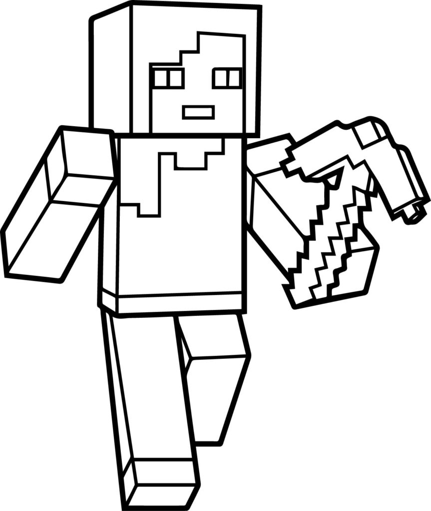 coloriage minecraft  coloriage minecraft steve a imprimer
