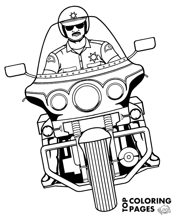 coloriage moto - coloriage moto police a imprimer
