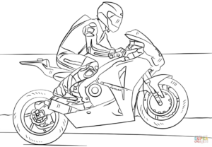 dessin à colorier moto de course de la catégorie coloriage moto