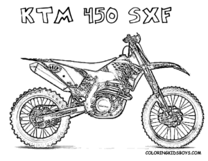 coloriage moto cross ktm de la catégorie coloriage moto