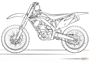 coloriage moto cross kawasaki de la catégorie coloriage moto