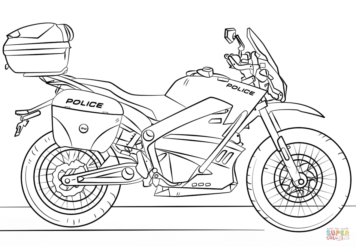 coloriage moto - coloriage moto police lego