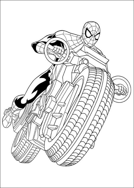 coloriage spiderman  coloriage moto spiderman à imprimer gratuit