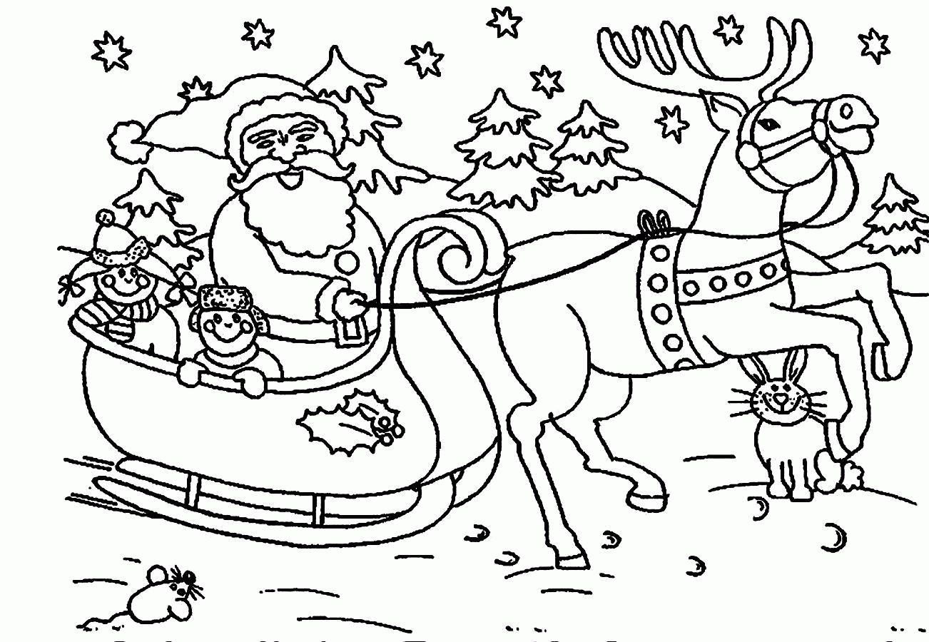 coloriage pere noel coloriage pere noel avec rennes