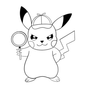 coloriage pokemon detective pikachu de la catégorie coloriage pikachu