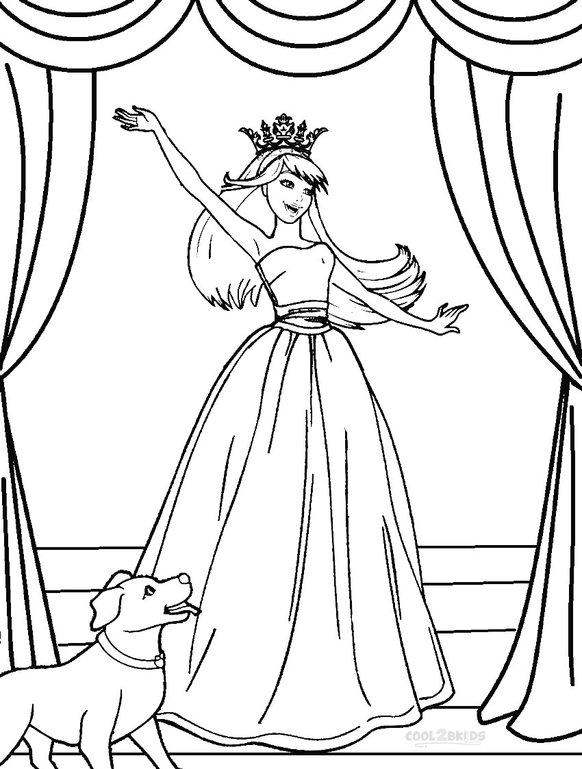 coloriage princesse barbie pdf de la catégorie coloriage princesse