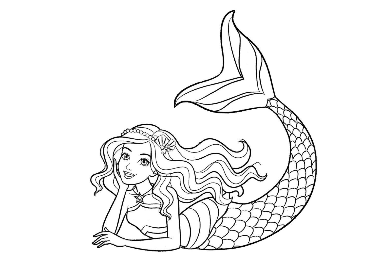 coloriage sirène à imprimer pdf – 123Dessins | Source #1 des Dessins