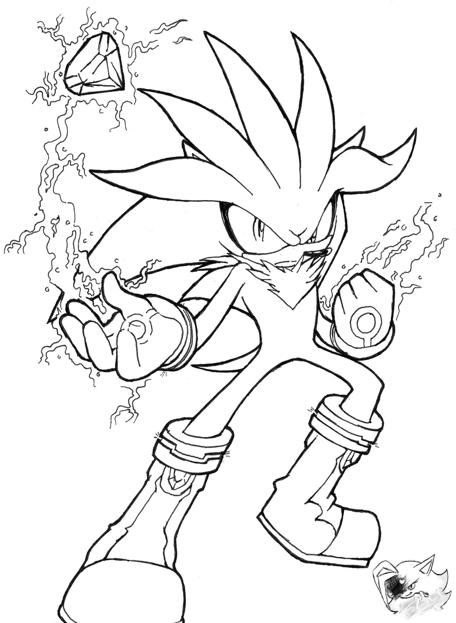 coloriage sonic shadow silver – 123Dessins | Source #1 des Dessins