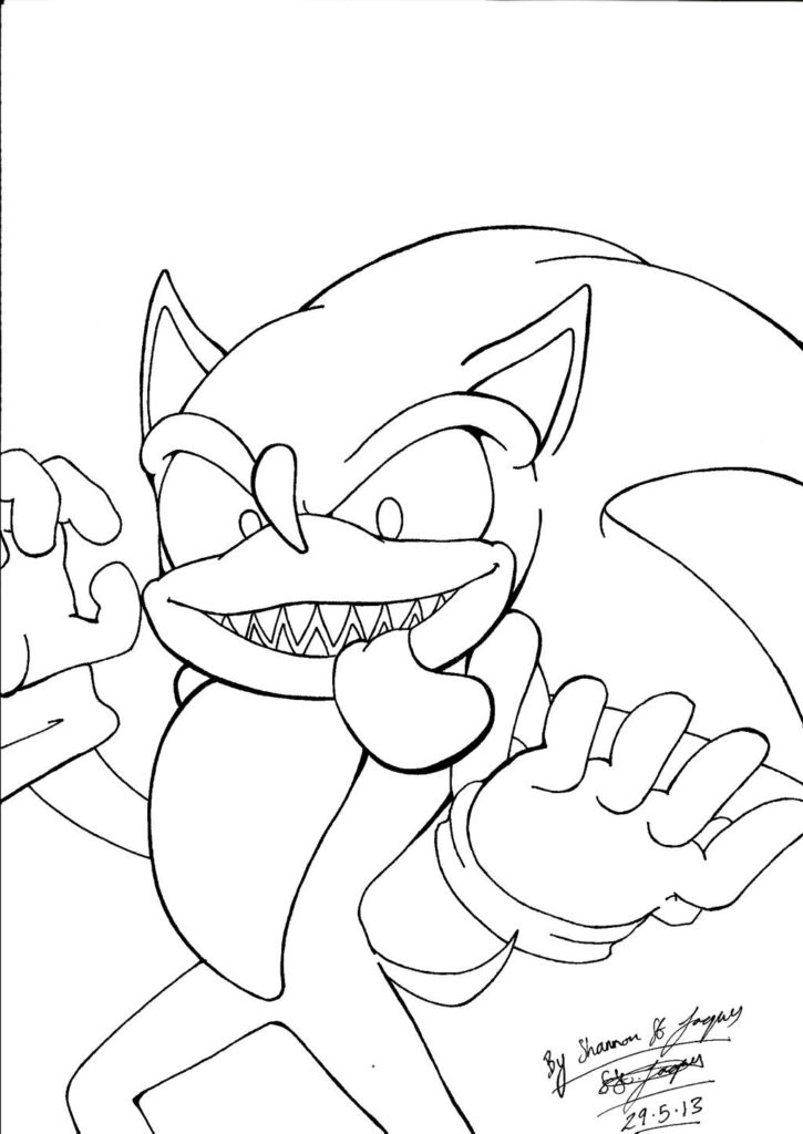 coloriage sonic - coloriage sonic exe