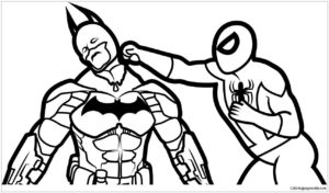 coloriage en ligne spiderman et batman de la catégorie coloriage spiderman