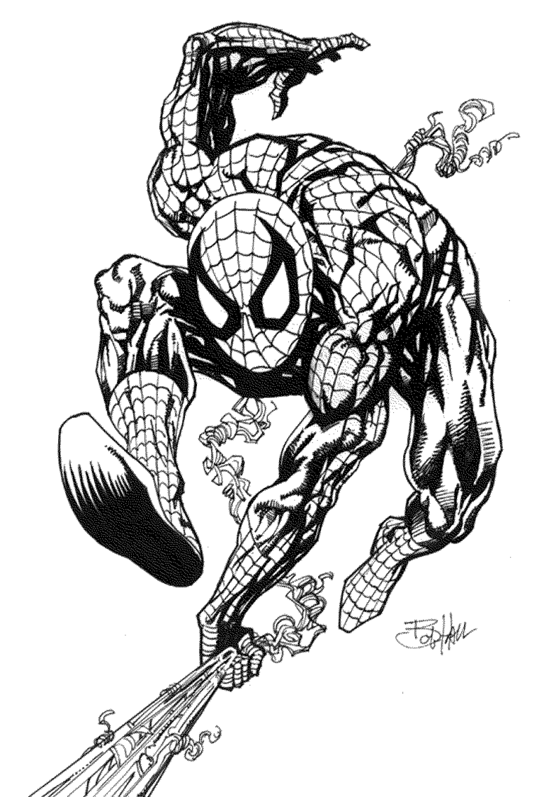 detailed spiderman and deadpool coloring pages