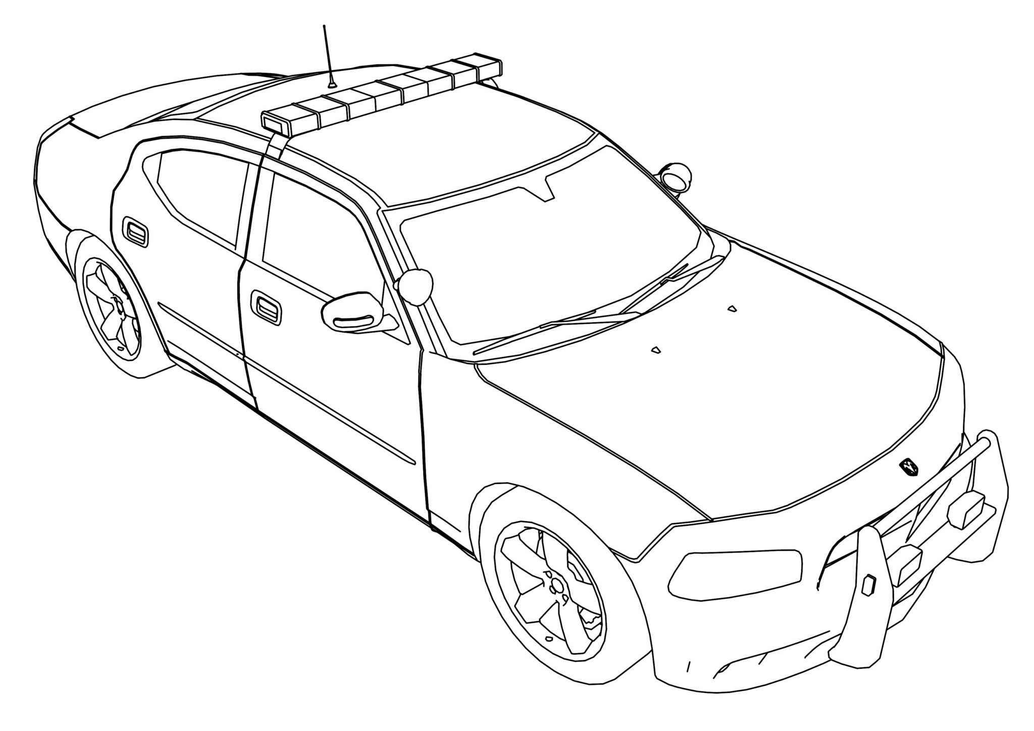 coloriage voiture - dessin à imprimer voiture de police